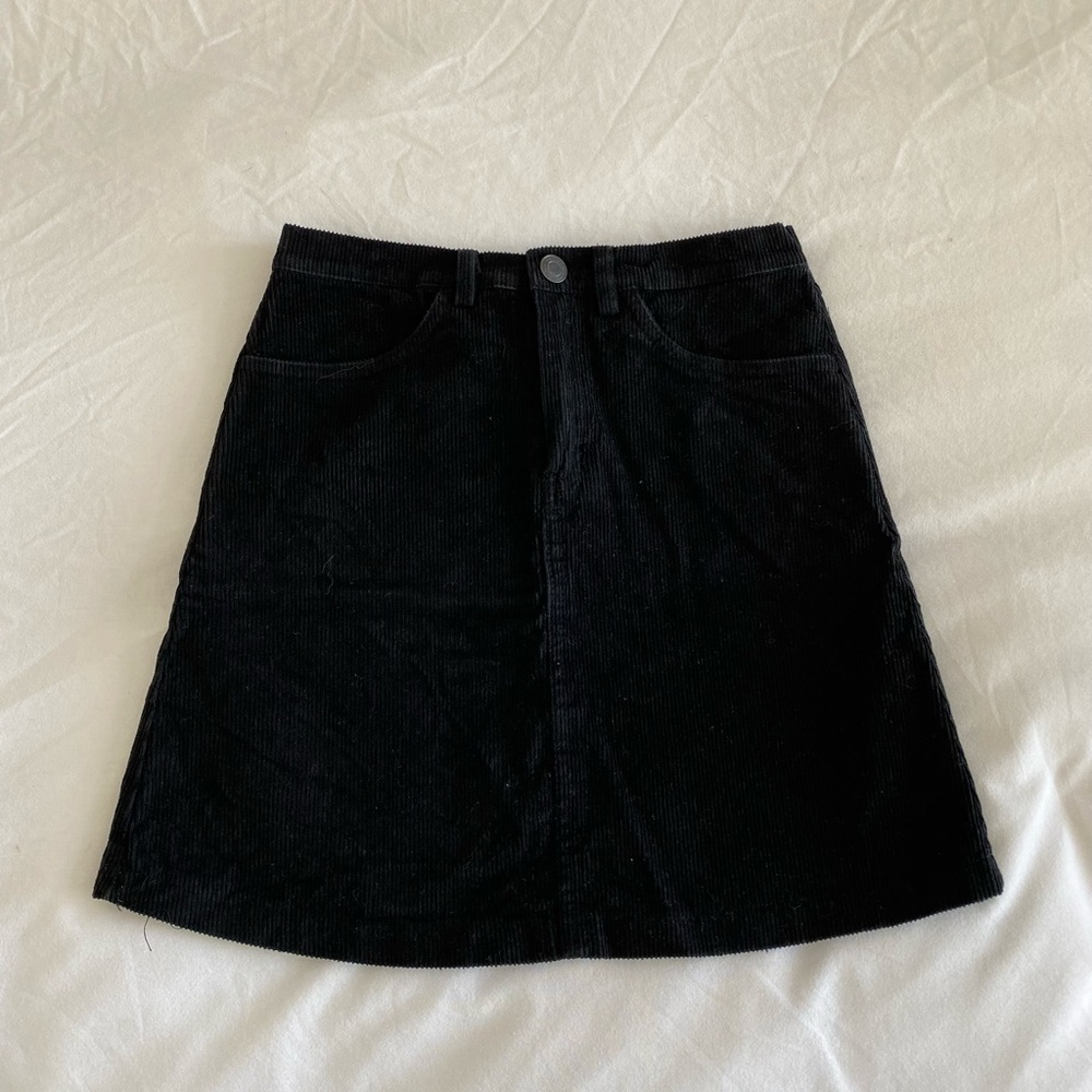 brandy melville black corduroy skirt